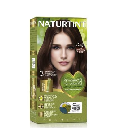 Naturtint Permanent Hair Colour 4NC Deep Cappuccino Brown Plant Enriched Ammonia Free Long Lasting Grey Coverage and Radiant Colour Nourishment and Protection