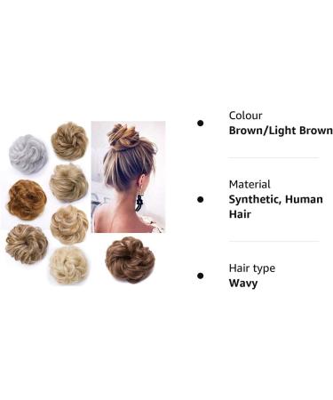 Silk-co Curly Hair Bun Scrunchie in Light Brown - 35g Synthetic Hair Extension - Buy Online on SooperMarket.com