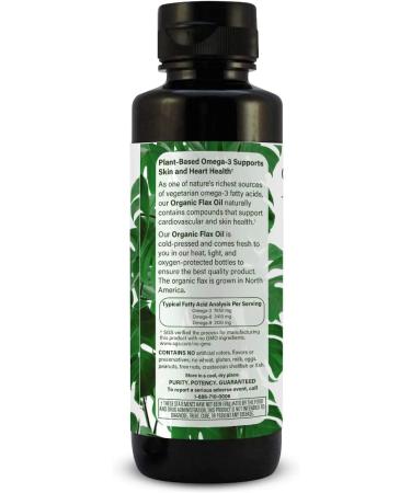 Natural Nutra Organic Flaxseed Oil Liquid Supplement - Vegan Source of Omega 3 6 9 for Cognitive Function & Joint Health - 8oz - Buy Online on SooperMarket.com