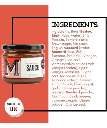 Manfood Beer Barbecue Sauce (190g) | Tangy and Glossy Sauce | Ideal as a Marinade or for Brushing on to Your Choice of Meat Tofu or Fish | No Artificial Colours or Flavourings | Made in the UK - Buy Online on SooperMarket.com