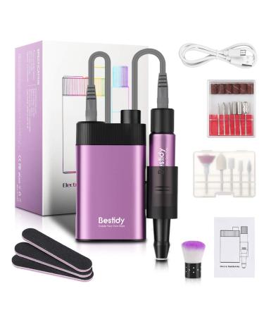 Bestidy 30000RPM Rechargeable Nail Drill Kit for Acrylic and Gel Nails - Professional Efile for Manicure, Pedicure, and Polishing (Purple) - Buy Online on SooperMarket.com