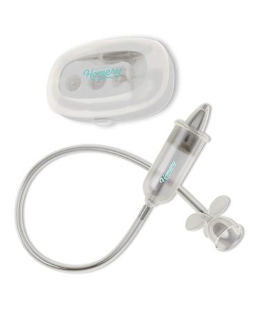 Nasal sucker baby for newborns and toddlers baby nose cleaner made of medical silicone from Homery - reusable with filter reserve attachment and detailed instructions 1 piece (1 Pack)