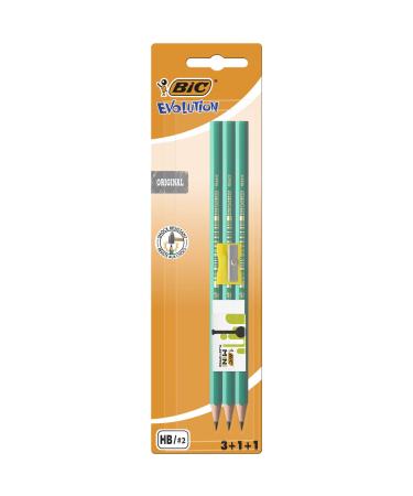 BIC Evolution Original Set 3 pieces pencil 1 eraser and 1 sharpener