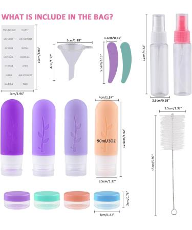 Vexillic 16-Piece Silicone Travel Bottles Set - 90ml BPA-Free Shampoo & Gel Containers - Perfect for Travel - Buy Online on SooperMarket.com