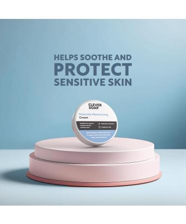 Clever Soap Intensely Moisturising Hand Face & Body Cream - Suitable For Eczema Rosacea & Rough Dry Sensitive Skin - Gentle Hydrating Emollient - Fragrance-free Hypoallergenic Care & Relief - Buy Online on SooperMarket.com