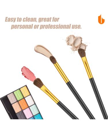 Urbanstrive 3pcs Professional Eye Makeup Brushes Set | Soft Synthetic Blending Brush Kit for Flawless Eyeshadow Eyeliner & Eyebrow Application - Gold - Buy Online on SooperMarket.com