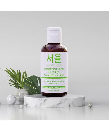 Korean Tea Tree Exfoliating Toner for Oily Acne Prone Skin | Centella Asiatica + Salicylic Acid | K Beauty Skincare 4oz - Buy Online on SooperMarket.com