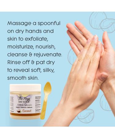 Keys Florida Sea Salt Body Scrub 3.4oz - Exfoliating Scrub for Hands, Feet, and Bikini Area - Organic Coconut Essential Oil - Includes Wooden Spoon - Men and Women - Buy Online on SooperMarket.com