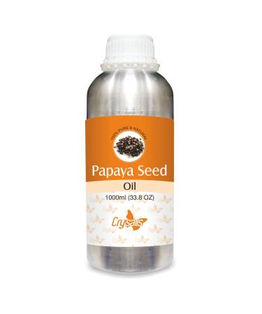 Crysalis Papaya Seed Pure Carrier Oil (Carica Papaya) Cold Pressed Carrier Oil - 1000ml 1 l (Pack of 1)