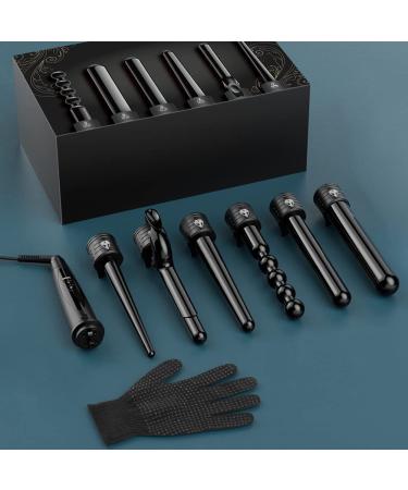 6-in-1 Curling Wand Set with Heated Settings and Display - 85W Curling Iron Barrels - Buy Online on SooperMarket.com