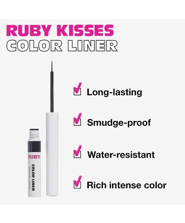 Ruby Kisses Color Liquid Eyeliner 3ml (0.10 fl.oz.) - Water Resistant Long Lasting Formula in Black - Buy Online on SooperMarket.com