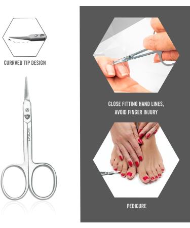 KAMICURE Extra Fine Curved Cuticle Scissors - Multi Purpose Manicure & Pedicure Tool for Men and Women | Thin Nail & Cuticle Trimming Scissors for Professional Use - Buy Online on SooperMarket.com