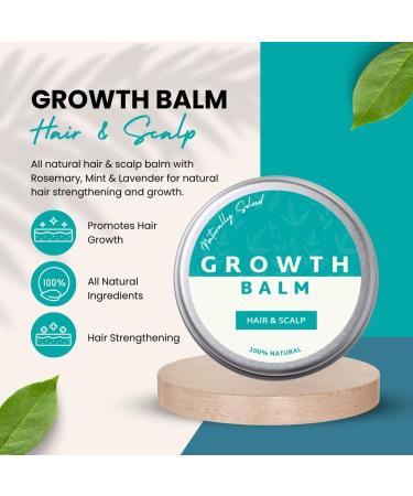 Naturally Solved Hair Growth Balm with Castor Oil & Rosemary Oil for Hair Growth: Blended for Fuller Thicker Hair - Includes Shea Mango Almond Jojoba Rice Bran Hemp and Coconut Oils - Buy Online on SooperMarket.com