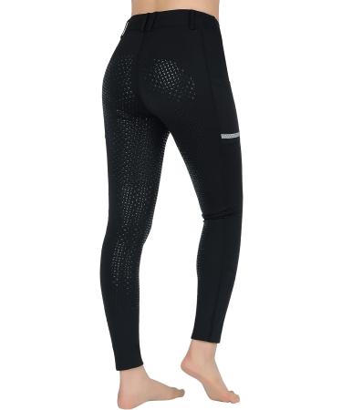 SPOEAR Girls' Full Seat Silicone Breeches - Black Large | Kids' Equestrian Riding Pants with Pockets - Buy Online on SooperMarket.com