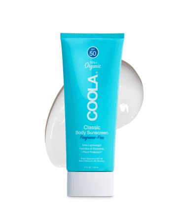 COOLA Organic Sunscreen SPF 50 Sunblock Body Lotion  Dermatologist Tested Skin Care for Daily Protection  Vegan and Gluten Free  Fragrance Free  5 Fl Oz