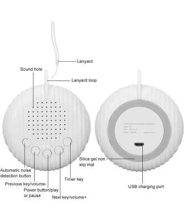 White Noise Sound Machine Portable Sleep Therapy Mini Sleep Aid with 10 Natural Soothing Sounds 15/30/45 Minutes Timing Function for Baby Kids Adults for Home Office Travel - Buy Online on SooperMarket.com
