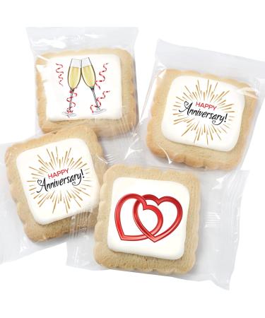 Happy Anniversary Cookies Gift Basket 12 PACK For Men Women Wife Husband Wedding Engagement Individually Wrapped | Nut Free | Kosher 12 Count (Pack of 1) Anniversary - Buy Online on SooperMarket.com