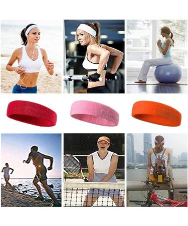 Buy Pack of 10 Sports Headbands for Men & Women | Cotton Sweatbands & Elastic Forehead Bands - Perfect for All Activities - Buy Online on SooperMarket.com