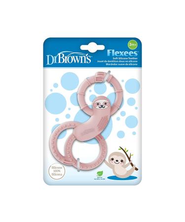 Dr. Brown's Baby Pacifier 0-6m with Soft Lovey Sloth and Teether - Pink - Buy Online on SooperMarket.com