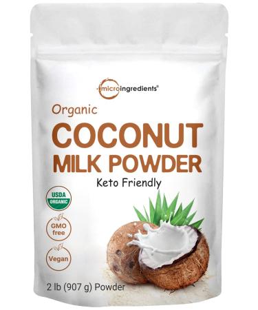Micro Ingredients Organic Coconut Milk Powder 2 Pound (32 Ounce) Plant-Based Creamer Perfect for Coffee Tea and Smoothie Non-GMO and Keto Friendly
