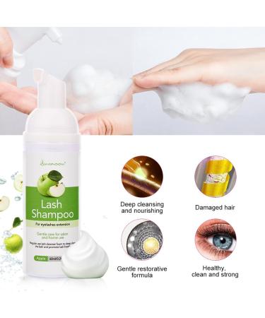 Lunamoon Eyelash Shampoo - Foam Cleanser for Eyelash Extensions | Soft 60ml Apple Formula for Oil & Makeup Removal - Buy Online on SooperMarket.com
