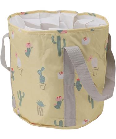 Portable Foot Soak Tub Collapsible Foot Bath Basin PVC Insulated Portable Foot Soaking Bath Tub Water Bucket with Handle for Outdoor Camping Travel Yellow Cactus - Buy Online on SooperMarket.com