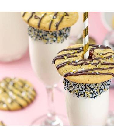 New Years Sprinkles for Cookie Decorating Fancy Sanding Sugar Sprinkles for Cake Decorating Edible Cake Decorations Ice Cream Toppings Cake Sprinkles in White Silver Black Gold Sprinkles for Baking Ball Drop - Buy Online on SooperMarket.com