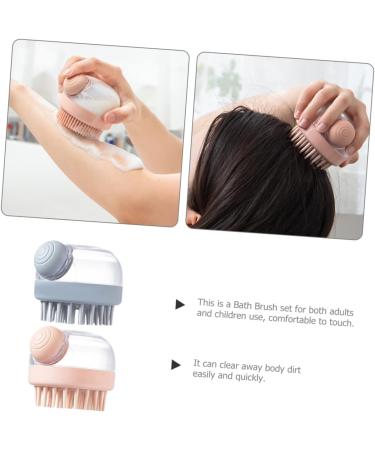 Beavorty 2pcs Massage Shampoo Brush - Silicone Scalp Scrubber & Body Exfoliator - Buy Online on SooperMarket.com