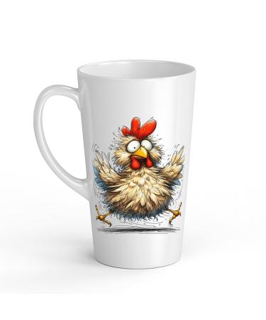 White Ceramic Kids Chicken Mug - Large 483 ml Perfect for Hot Chocolate or Milk Fun and Easy to Use