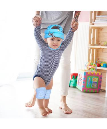 Umtiti Baby Safety Helmet with Knee Pads, Socks - Zoo Blue - Head Protector for Crawling and Learning to Walk - Buy Online on SooperMarket.com