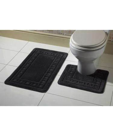 Olivia Rocco 2-part set made of bath mat and toilet rack non-slip bathroom set Miami Schwarz Bath Mat 50 x 80 cm pedestal mat 50 x 50 cm