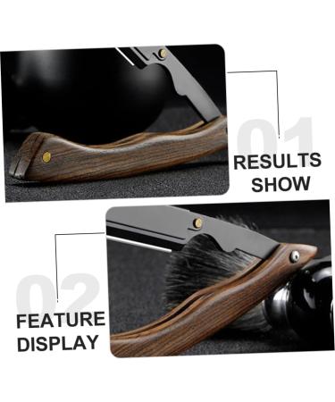Didiseaon Wooden Razor Manual Shaver - Portable Clip-on Stainless Steel Eyebrow Trimmer | Old Fashioned Foldable Tool Holder for Precision Grooming - Buy Online on SooperMarket.com