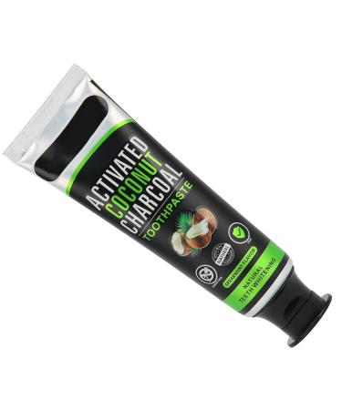 100% Natural Whitening Toothpaste - Coconut Oil & Activated Charcoal for Stain Removal & Mint Freshness | International Shipping Available - Buy Online on SooperMarket.com