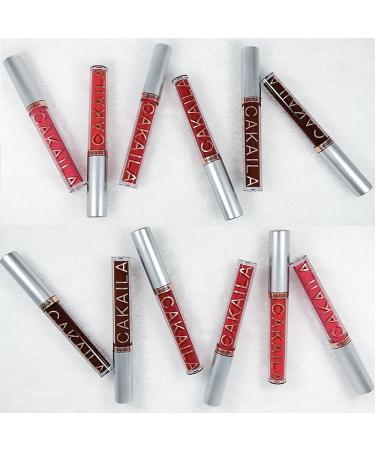 6Pcs Dark Red Matte Liquid Lipstick Set | 24-Hour Long-Lasting Waterproof Lip Stain Makeup | Velvety High Pigmented Nude Lip Gloss Kit for Women - Buy Online on SooperMarket.com