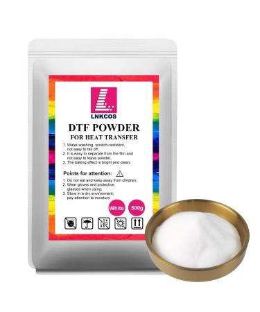 DTF Powder White 500G/17.6 oz Digital Transfer Hot Melt Adhesive  Pretreat Powder for Ep L1800 Printer (White/500G)