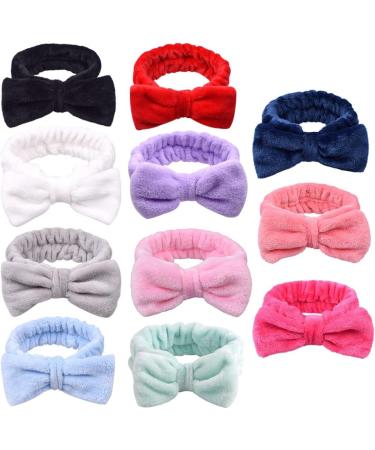 Makeup Headbands Spa Bow Washing Face Hair Band Towel Wrap Coral Fleece Elastic for Shower Sports Black Spa Headband - Buy Online on SooperMarket.com