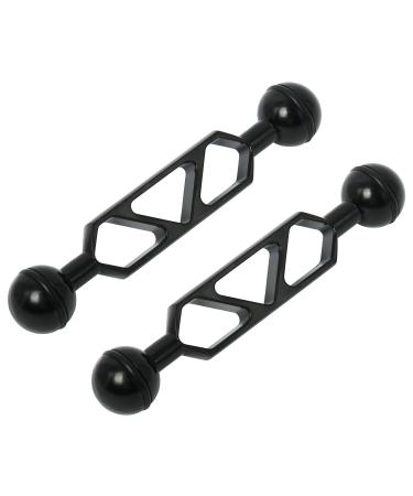 Amarine Made 2 Pack of 5 Inch Double 1" Ball Aluminum Arm for Connecting Strobe/Video Light to Underwater Housing