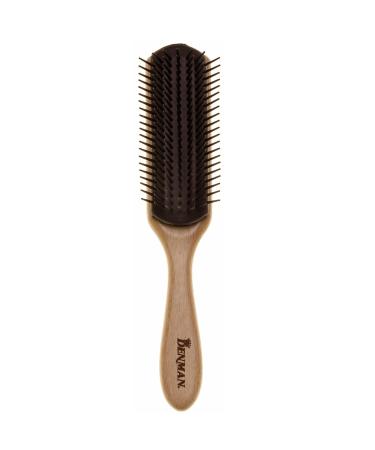 Denman Curly Hair Brush D3 (Wood) 7 Row Styling Brush for Detangling Separating Shaping and Defining Curls - For Women and Men Black 1 Count (Pack of 1)