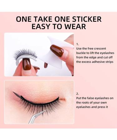 Reusable Self-Adhesive Eyelashes Natural Multiple Fake Eyelashes Natural Look Natural Fluffy Curling Long Eyelashes No Magnet No Glue Eyelashes Waterproof (W12-1 Paired) - Buy Online on SooperMarket.com
