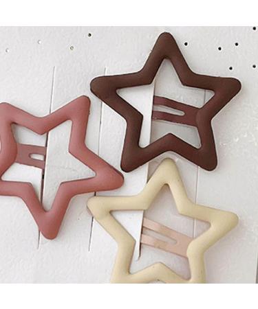 6pcs Multicolor Metal Snap Hair Clips - Matte Elegant Hair Barrettes for Anniversary & Casual Leisure | Star Design Hair Accessories - Buy Online on SooperMarket.com
