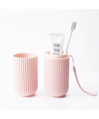 Manolyee Travel Toothbrush Holder - Multifunctional Toothbrush Case & Organizer for Home Business Camping | Pink Travel Container - Buy Online on SooperMarket.com