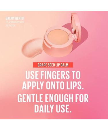 Kaja Balmy Bento Lip Balm & Scrub - Coral Finish | Moisturizing & Exfoliating Lip Care | Strawberry Rose | 0.4 Oz - Buy Online on SooperMarket.com
