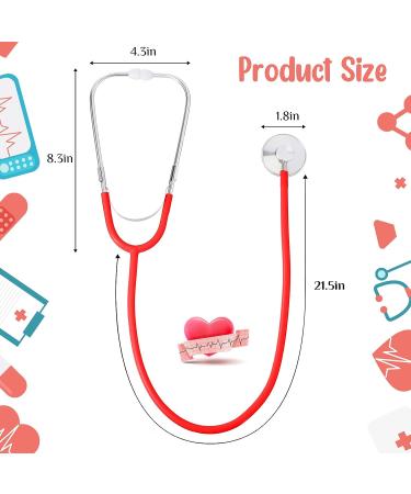 Kids Stethoscope Toy Set | 20 Pcs Real Working Stethoscope for Children | Nurse & Doctor Role Play Kit | Pretend Game Accessories (Pink, Sky Blue, Red, Black) - Buy Online on SooperMarket.com