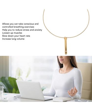 Stress Relief Mindful Necklace Increase Lung Volume Reduce Anxiety Mindful Breathing Necklace Skin Friendly for Men for Daily Wear (Gold) - Buy Online on SooperMarket.com