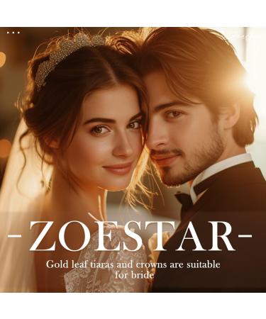 Zoestar Leaf Bride Wedding Crowns and Tiaras Gold Flower Crown Headband Princess Goddess Headpiece Bridal Headwear for Women - Buy Online on SooperMarket.com