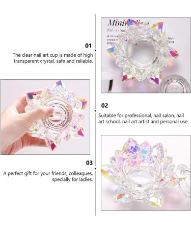 Minkissy Crystal Dappen Dish with Lid - Flower Shaped Glass Cup for Nail Art | Manicure Mixing Bowl & Tools - Buy Online on SooperMarket.com