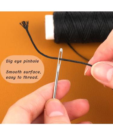 Waxed Thread 32 Yards (Black) - Leather Sewing Thread Set with Needles for Upholstery and Repair - Buy Online on SooperMarket.com
