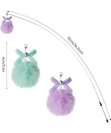 Bewudy 2 PCS Cat Wand Interactive Cat Toy Interactive Cat Wand Toys with Bells Cat Feather Toys for Indoor Cats Feather Dangler Funny Exercise for Indoor Cat Kitten Catcher (Ball) - Buy Online on SooperMarket.com