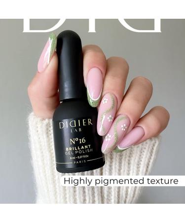Didier Lab - Premium UV Gel Nail Polish - Brillant No. 16- Gel Nail Varnish - Nail Art - Long-Lasting High Gloss Wear - Green Gel Nail Polish - Gel Nails - Glitter Gel Nail Polish - Rich Pigment - Buy Online on SooperMarket.com
