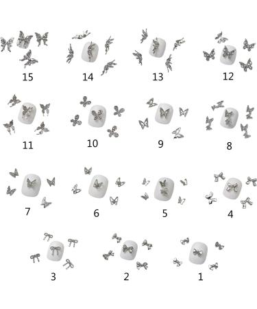 10Pieces Butterfly 3D Alloy Butterfly Silver Butterfly Rhinestones For Acrylic Nails - Buy Online on SooperMarket.com